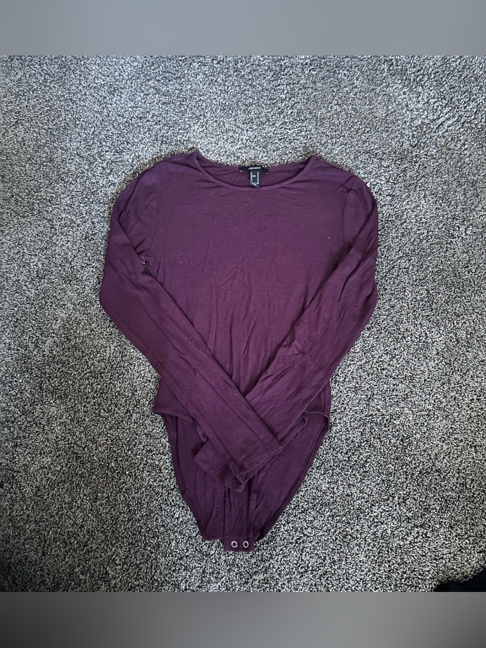 Forever 21 Plum Long Sleeve Bodysuit Size Medium 0575